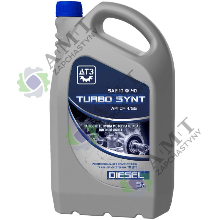 Масло моторное ДТЗ TURBO SYNT DIESEL 10W-40API CF-4/SG, канистра 5л ПЭ
