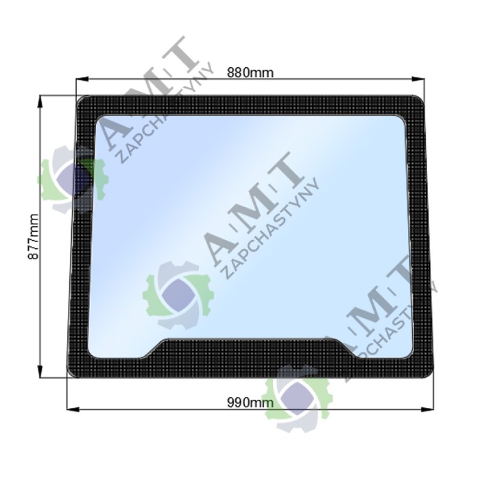 Стекло лобовое ДТЗ 504 (h=745, L=1020х1190)