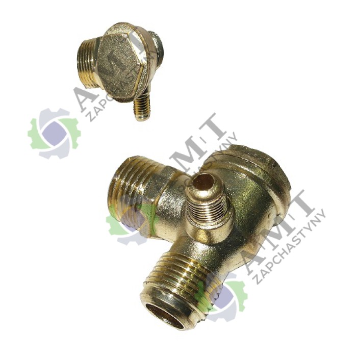 Клапан зворотній (D=21x19x10 мм, різьба зовнішня) (латунь, малий) компресора