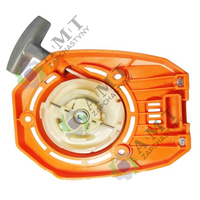 Стартер (2 зацепа, усики, 3 отв.) (оранжевый) мотокосы Vitals 4714-4а