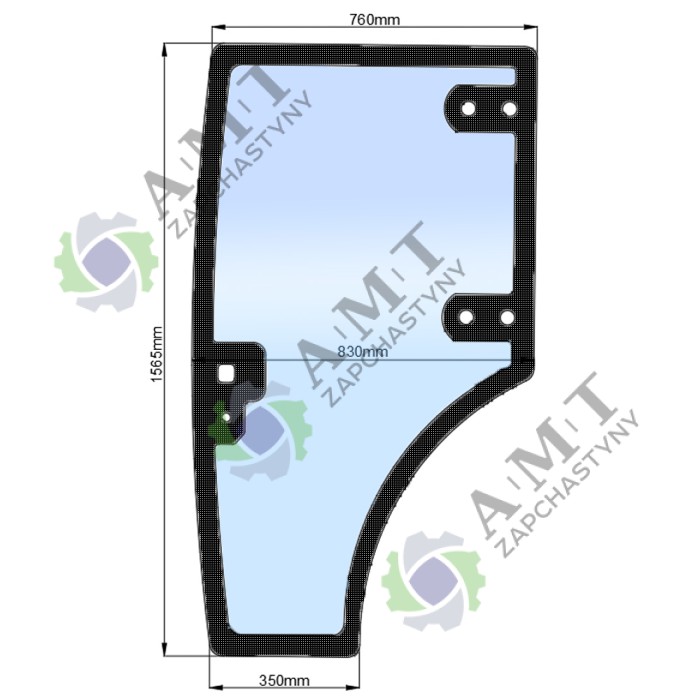 Стекло двери левой JM 804 (h=1567, L=760х830х350)