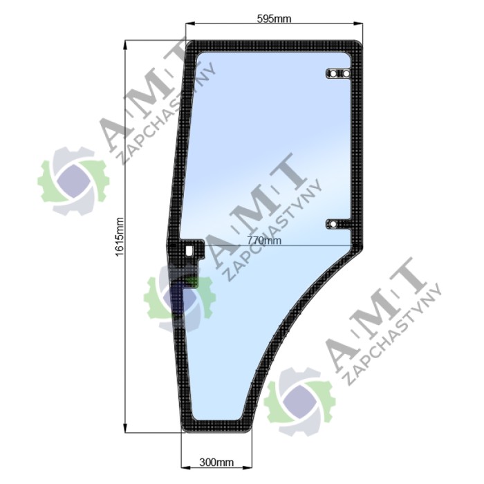Стекло двери левой ДТЗ 504 (нов) (h=1615, L=595x770x300)