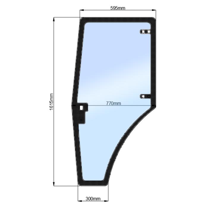 Стекло двери левой ДТЗ 504 (нов) (h=1615, L=595x770x300)