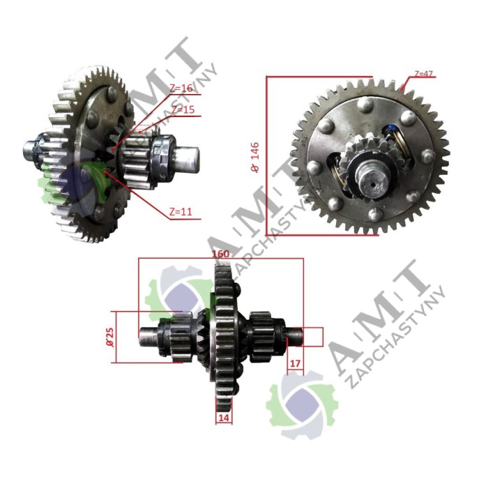 Дифференциал в сборе (47z) DW 150R Дифференциал в сборе (47z) DW 150R