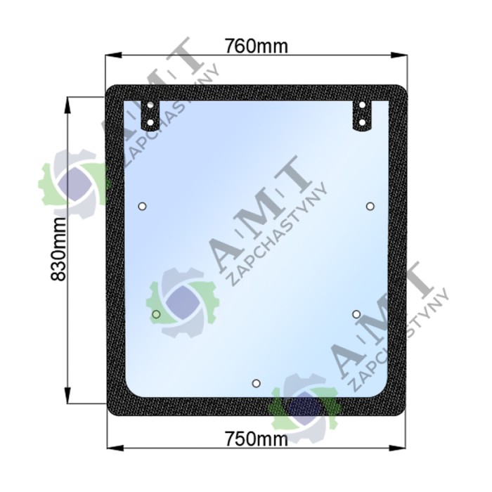 Стекло заднее ДТЗ 5504К (h=830, L=750x760)