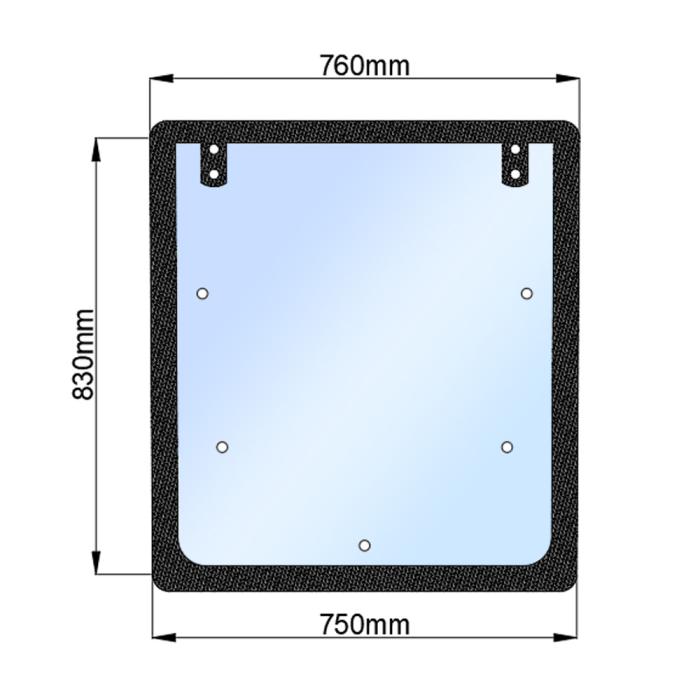 Стекло заднее ДТЗ 5504К (h=830, L=750x760)