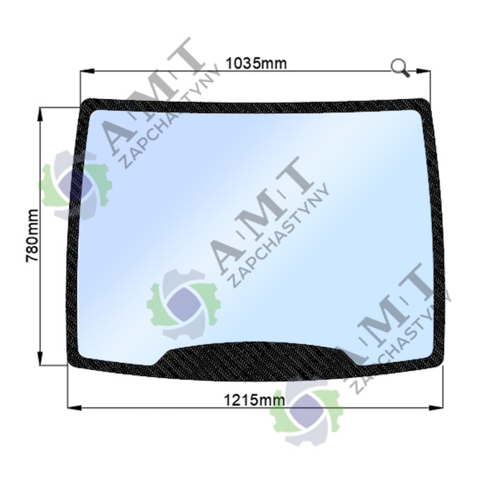 Стекло лобовое ДТЗ 5504К (h=780, L=1035х1215)