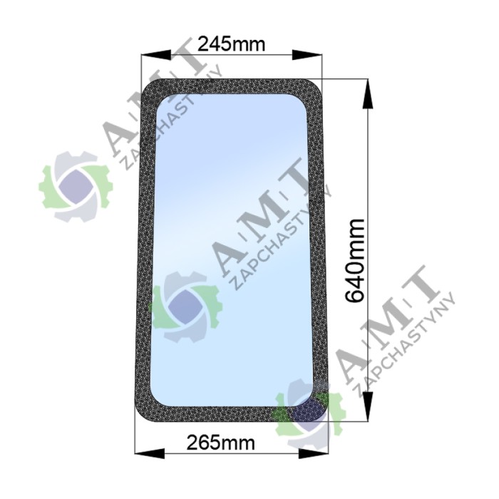 Стекло переднее нижнее левое ДТЗ 5504К (h=640, L=265х245)