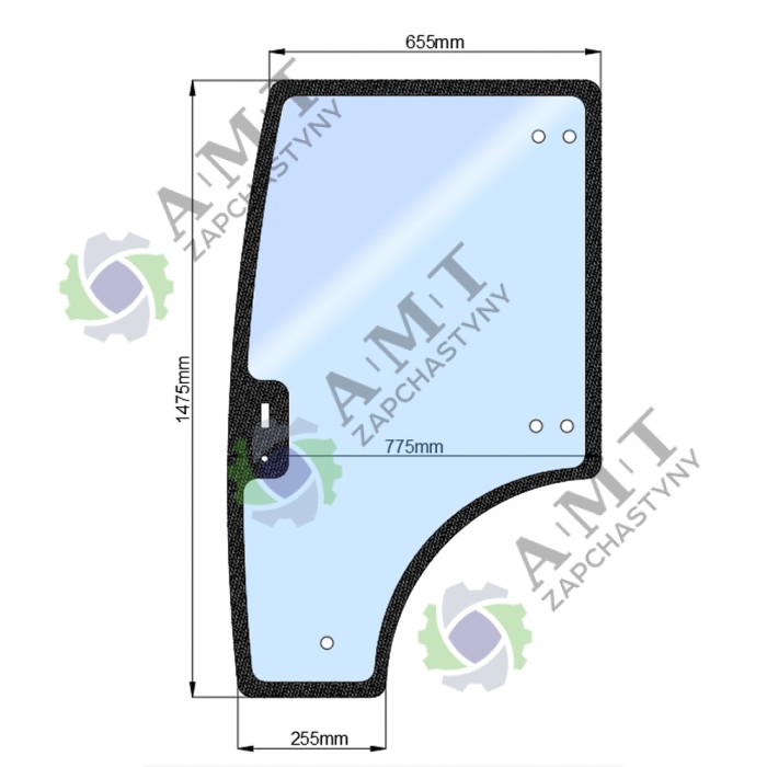 Cтекло двери левой (h-1475, L-225x775x655) DF244DHXC