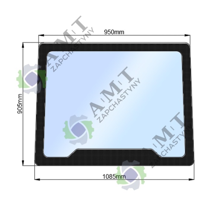 Стекло лобовое ДТЗ 504 (h=905, L=950x1085)