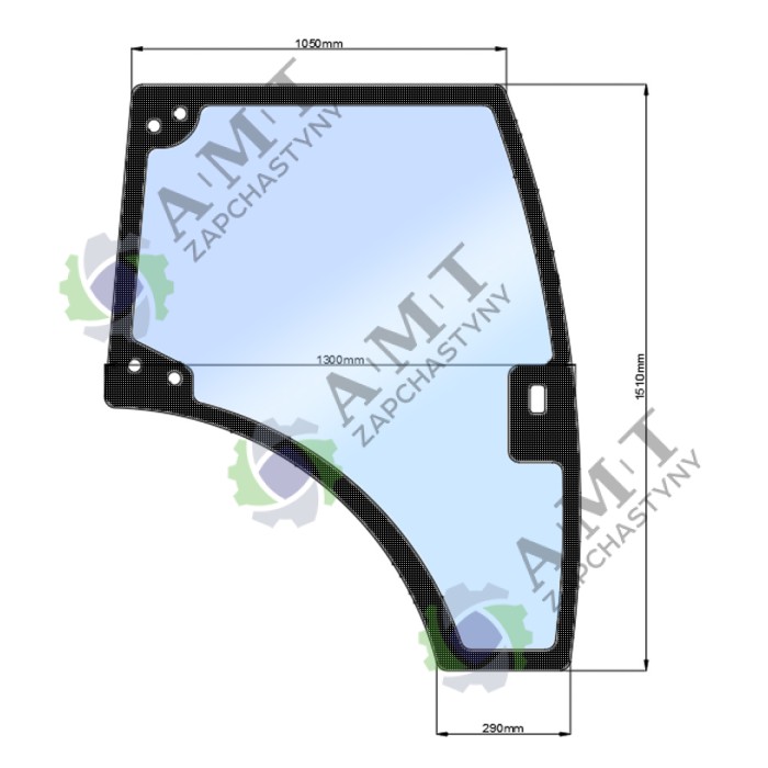 Стекло двери правой FT504CN